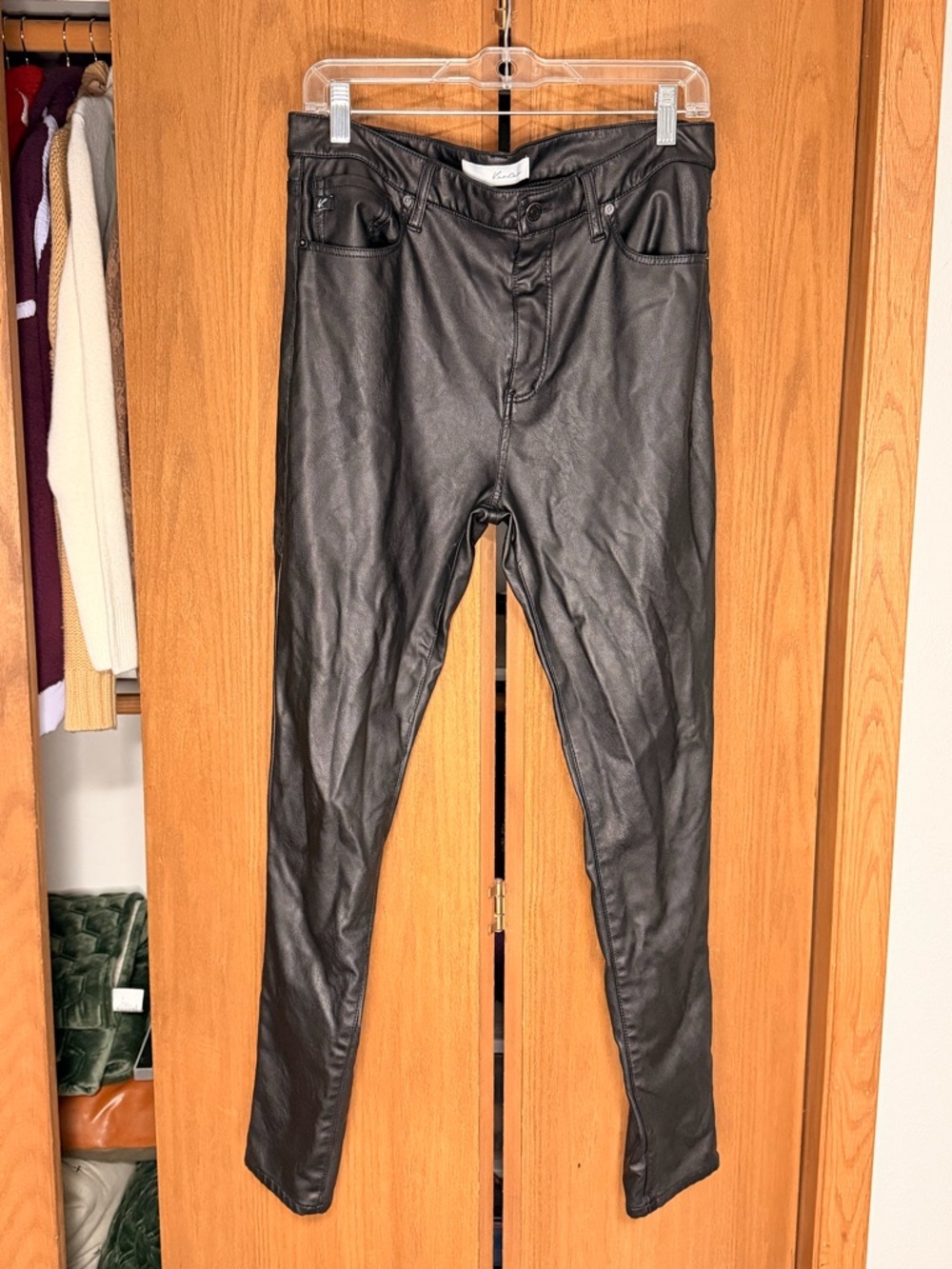 KanCan Black Faux Leather Skinny Pants
